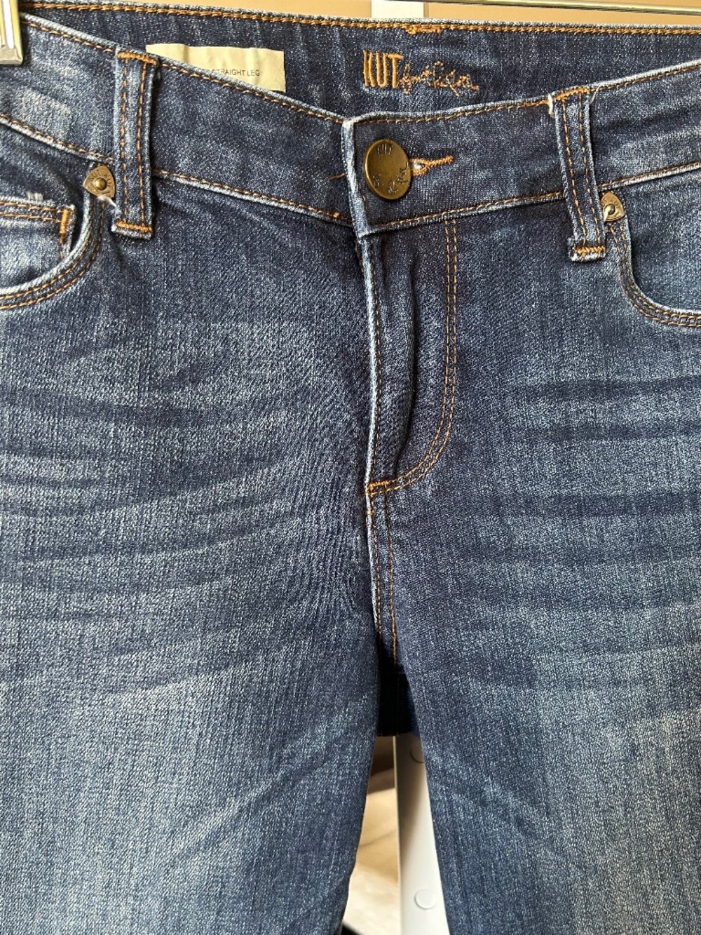KUT FROM THE KLOTH Reese Mid Rise Ankle Straight Jeans Dark Wash EUC size 4 - Picture 6 of 8